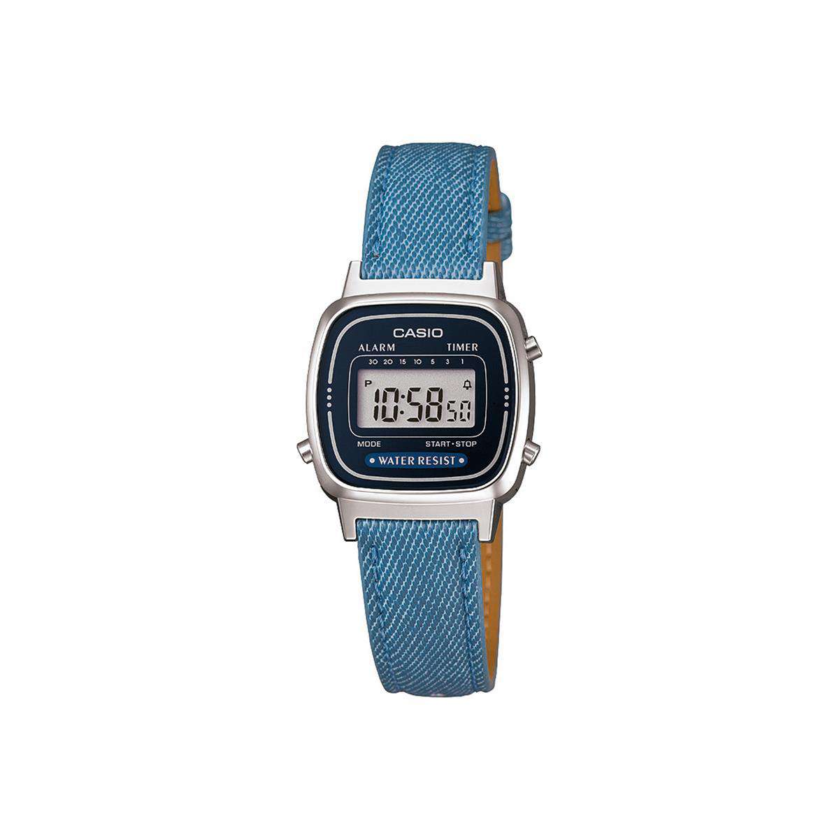 Casio LA670WL-2A2DF Light Blue Leather Denim Watch for Women-Watch Portal Philippines