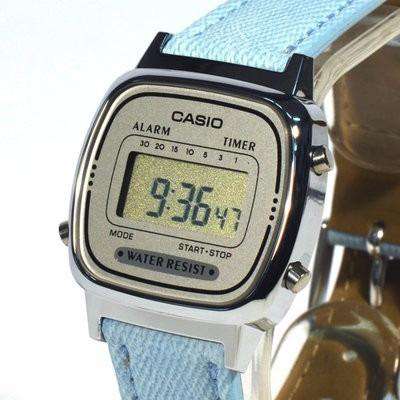 Casio LA670WL-2ADF Light Blue Leather Strap Watch for Women-Watch Portal Philippines