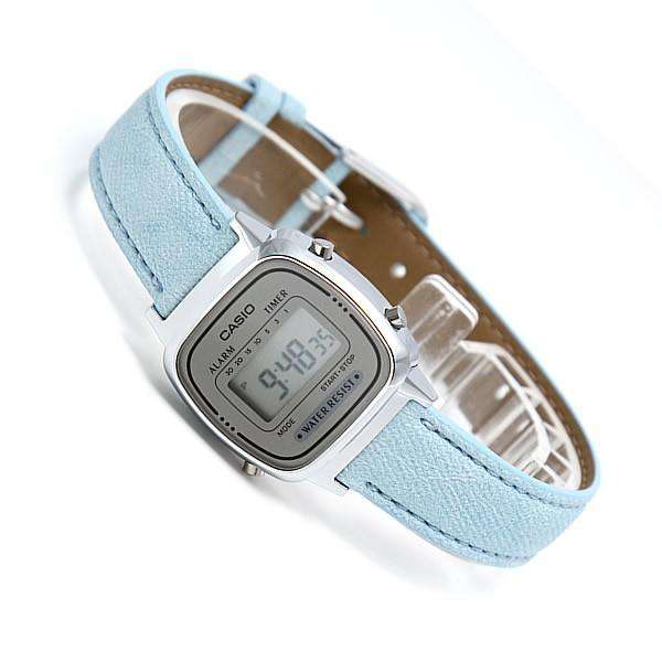 Casio LA670WL-2ADF Light Blue Leather Strap Watch for Women-Watch Portal Philippines