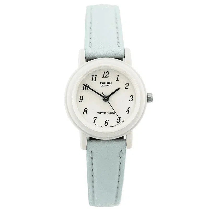 Casio LQ-139L-2B Blue Leather Strap Watch for Women-Watch Portal Philippines
