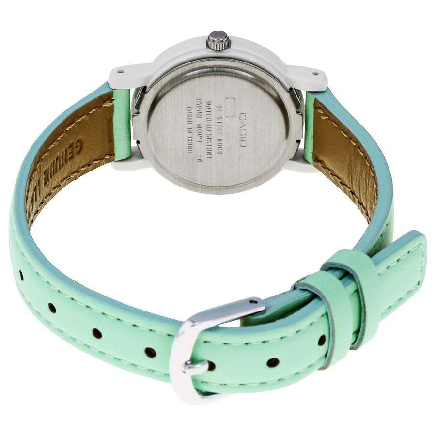 Casio LQ-139L-3B Mint Green Leather Strap Watch for Women-Watch Portal Philippines