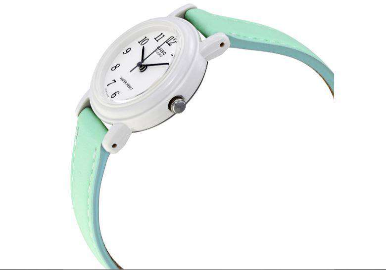 Casio LQ-139L-3B Mint Green Leather Strap Watch for Women-Watch Portal Philippines