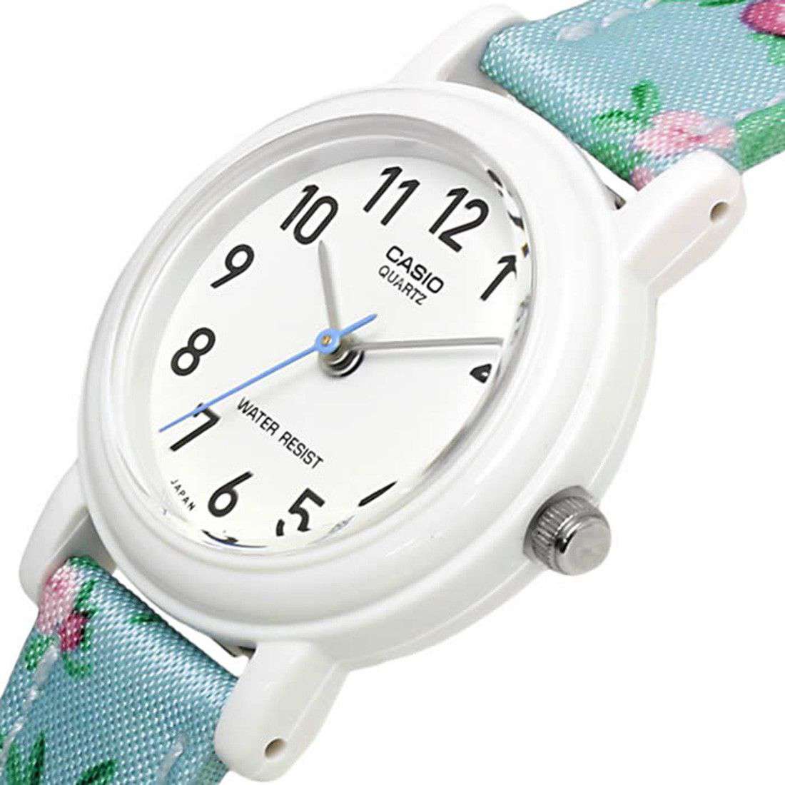 Casio LQ-139LB-2B2 Blue Floral Leather Strap for Women-Watch Portal Philippines