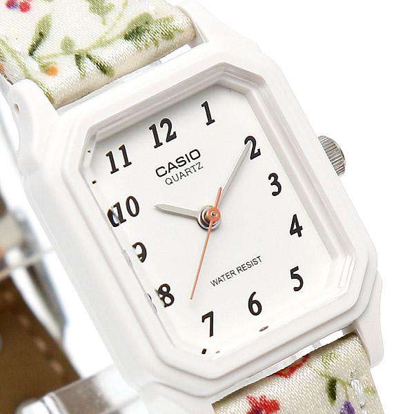 Casio LQ-142LB-7BDF White Floral Leather Strap Watch for Women-Watch Portal Philippines