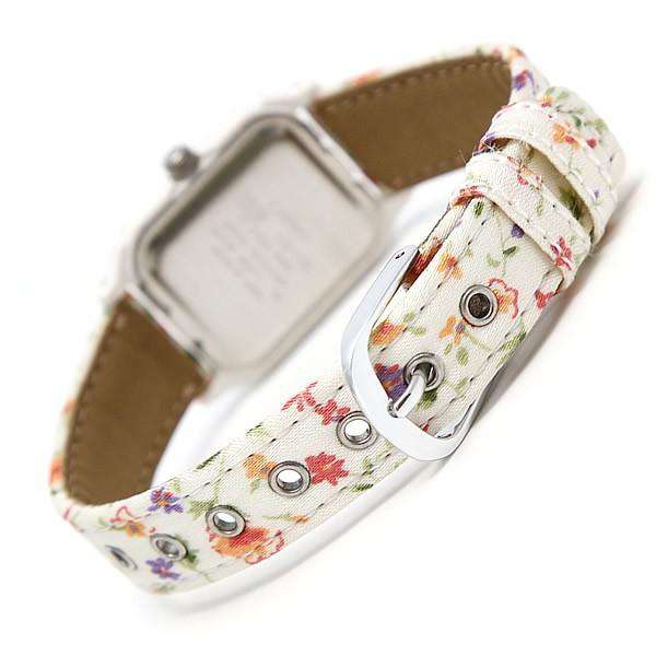 Casio LQ-142LB-7BDF White Floral Leather Strap Watch for Women-Watch Portal Philippines