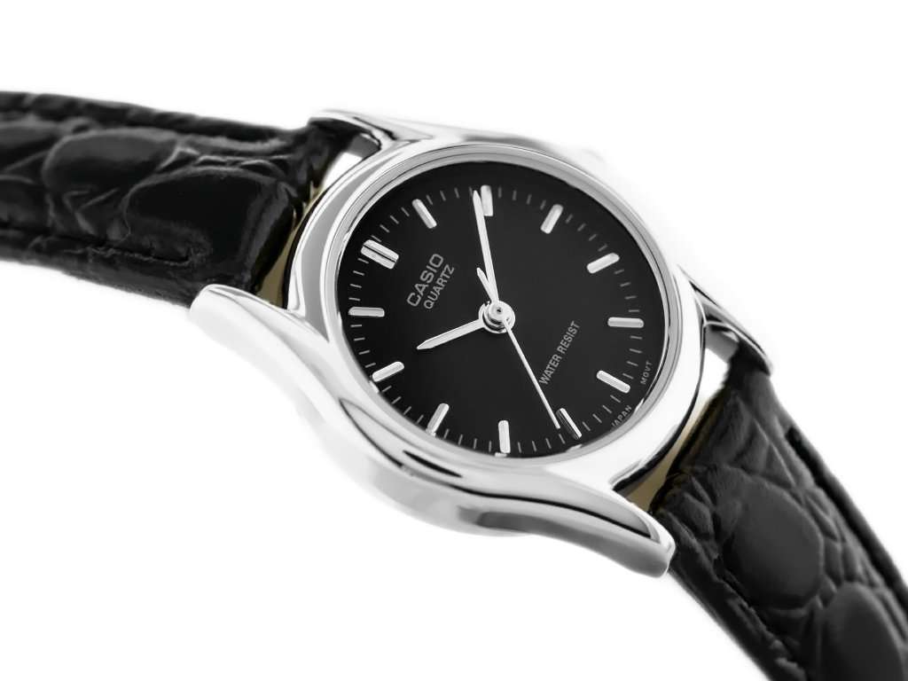 Casio LTP-1094E-1ARDF Black Leather Strap Watch for Women-Watch Portal Philippines