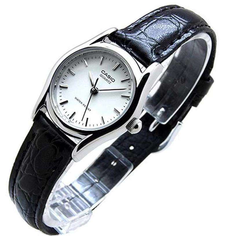Casio LTP-1094E-7ARDF Black Leather Strap Watch for Women-Watch Portal Philippines
