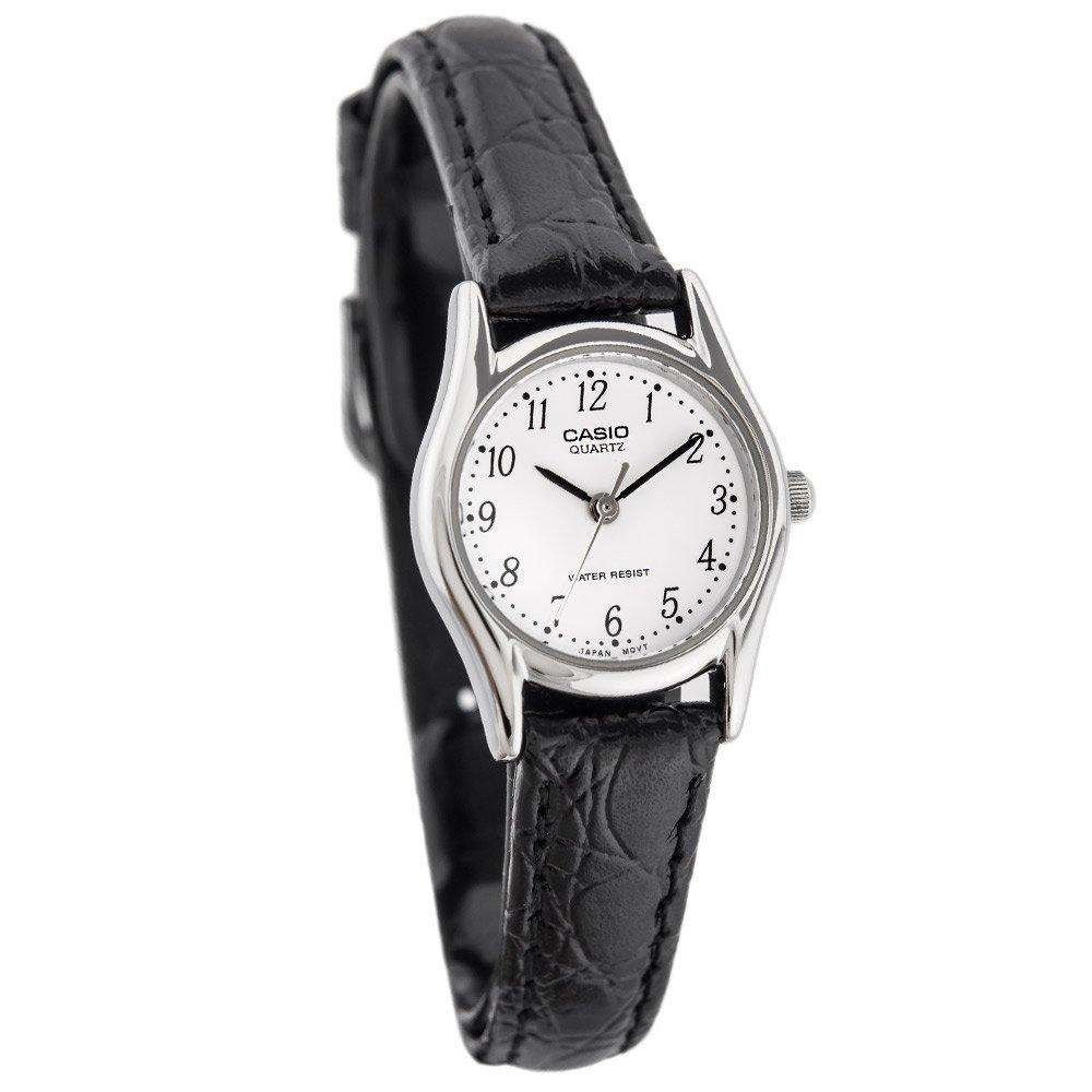 Casio LTP-1094E-7BRDF Black Leather Strap Watch for Women-Watch Portal Philippines