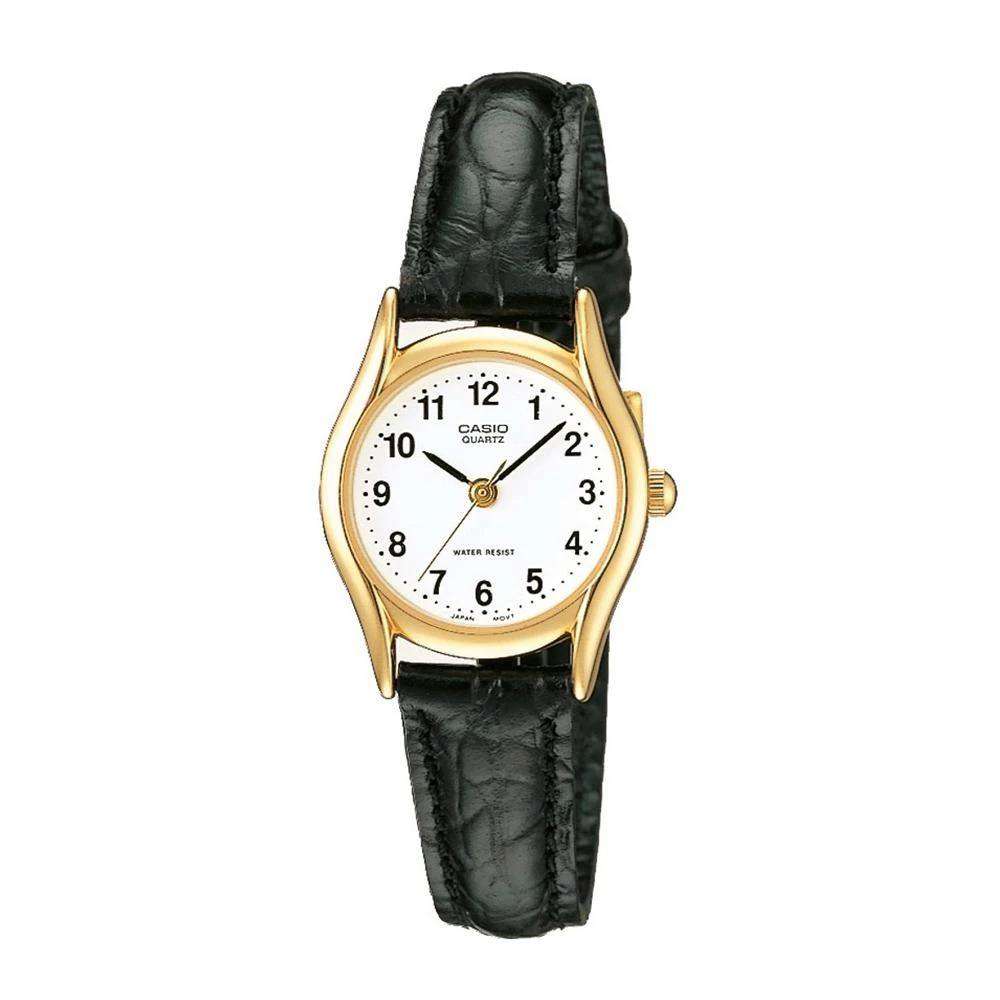 Casio LTP-1094Q-7B1RDF Black Leather Watch for Women-Watch Portal Philippines