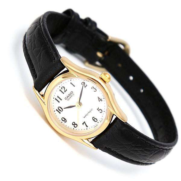 Casio LTP-1094Q-7B2RDF Black Leather Watch for Women-Watch Portal Philippines