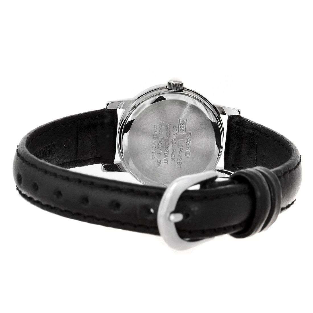 Casio LTP-1095E-1ADF Black Leather Strap Watch for Women-Watch Portal Philippines