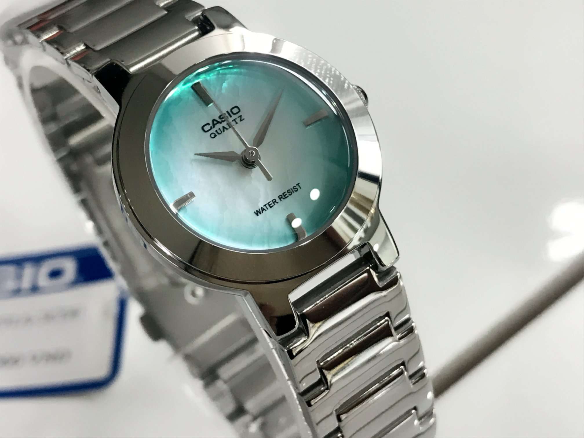 Casio LTP-1191A-3C Silver/Green Stainless Steel Watch for Women-Watch Portal Philippines