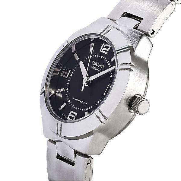 Casio LTP-1241D-1ADF Silver/Black Stainless Steel Strap Watch for Women-Watch Portal Philippines