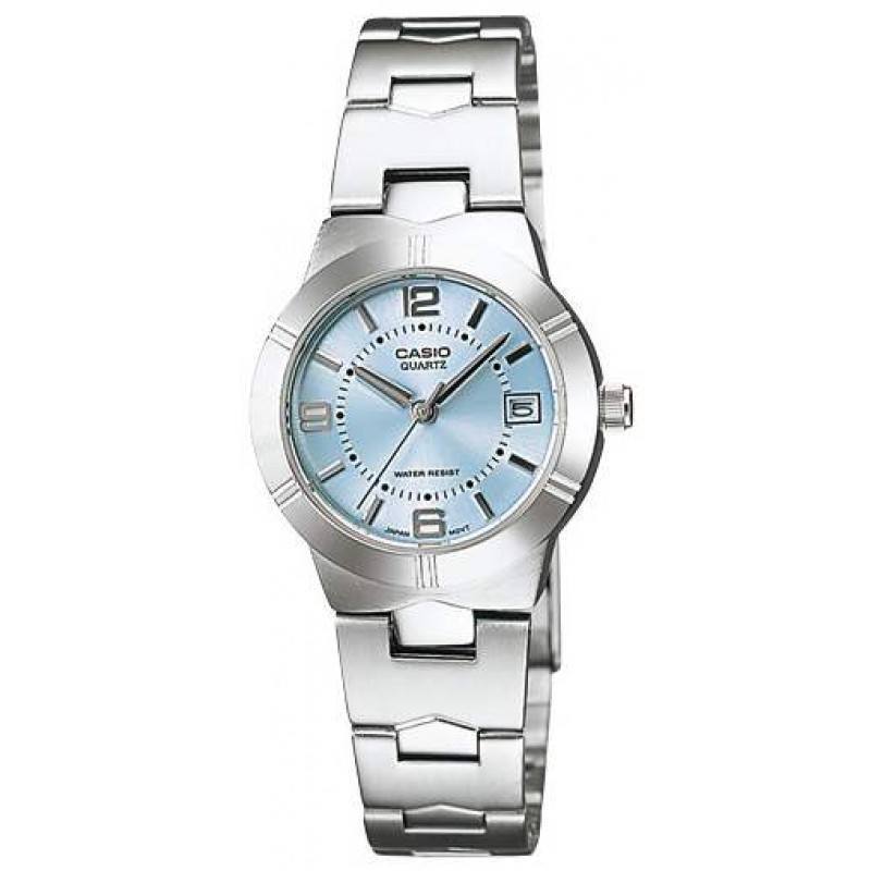 Casio LTP-1241D-2ADF Silver/Blue Stainless Steel Strap Watch for Women-Watch Portal Philippines