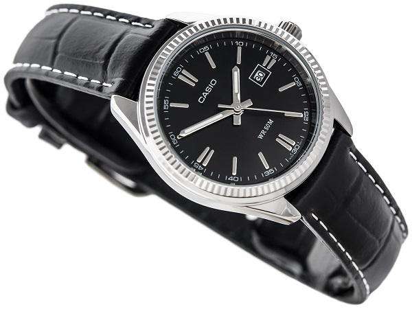 Casio LTP-1302L-1AVDF Black Leather Strap Watch for Women-Watch Portal Philippines