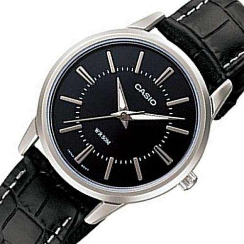 Casio LTP-1303L-1AVDF Black Leather Strap Watch for Women-Watch Portal Philippines