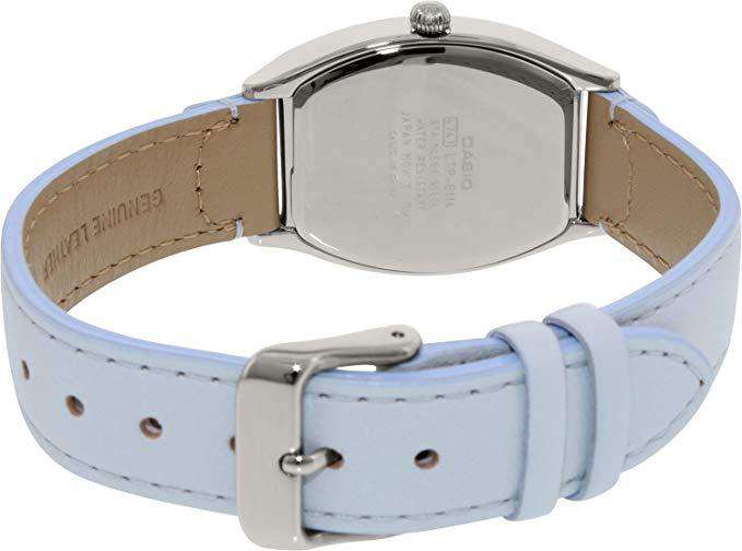 Casio LTP-E114L-2ADF Light Blue Leather Strap Watch for Women-Watch Portal Philippines