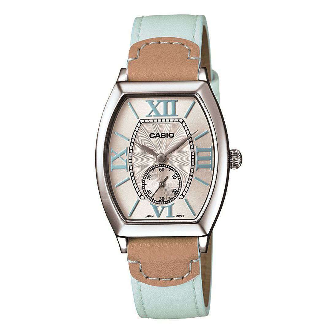 Casio LTP-E114L-2ADF Light Blue Leather Strap Watch for Women-Watch Portal Philippines