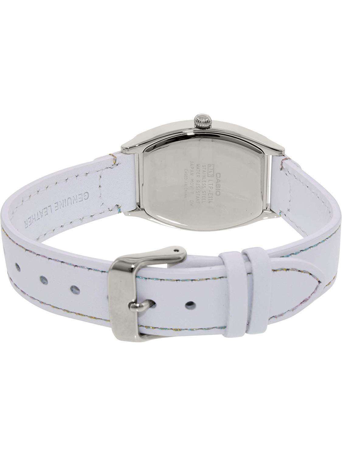 Casio LTP-E114L-7ADF White Leather Strap Watch for Women-Watch Portal Philippines