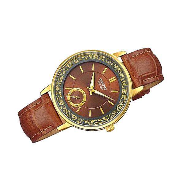 Casio LTP-E408GL-5AVDF Brown Leather Strap Watch for Women-Watch Portal Philippines
