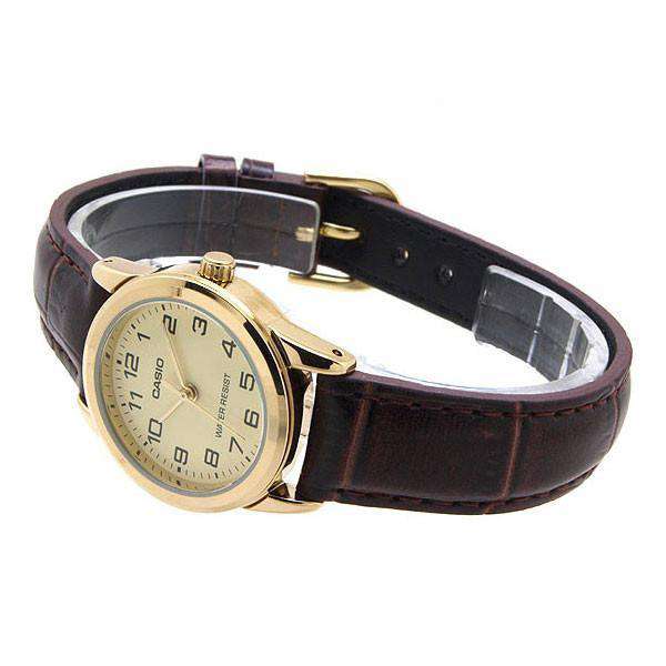 Casio LTP-V001GL-9B Brown Leather Watch for Women-Watch Portal Philippines