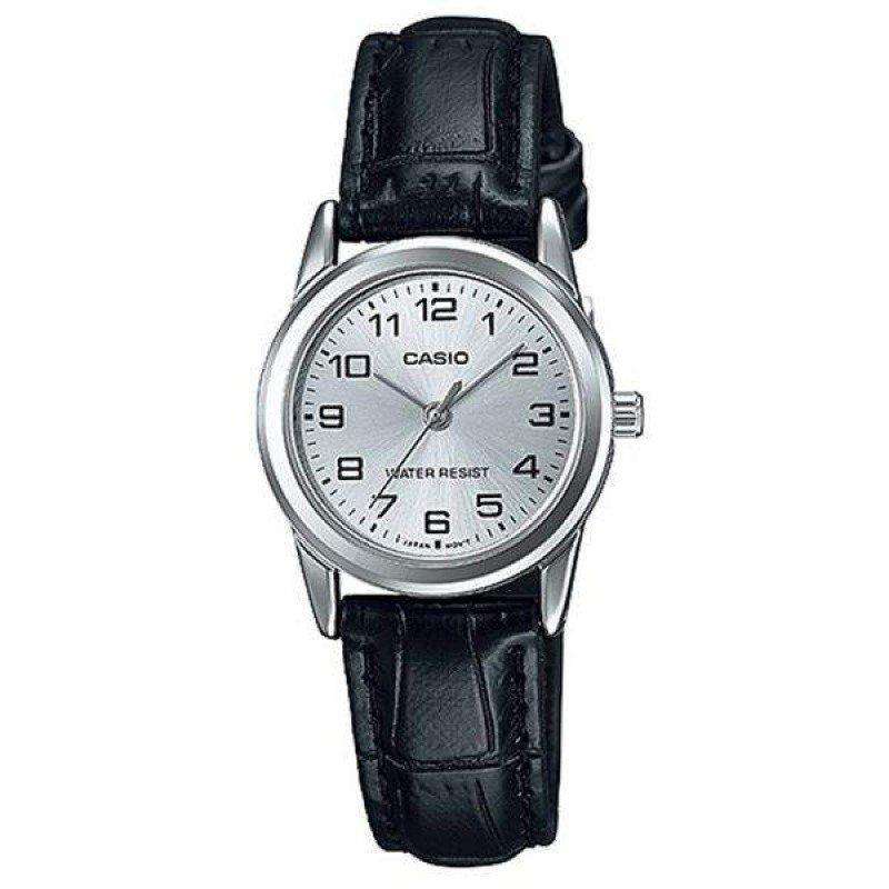 Casio LTP-V001L-7B Black Leather Watch for Women-Watch Portal Philippines