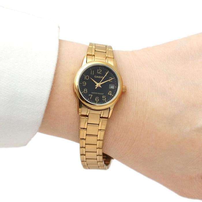 Casio LTP-V002G-1B Gold Stainless Steel Strap Watch for Women-Watch Portal Philippines