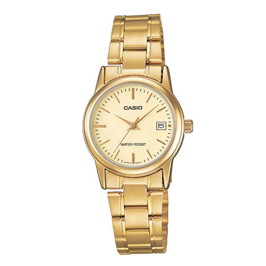 Casio LTP-V002G-9A Gold Stainless Steel Strap Watch for