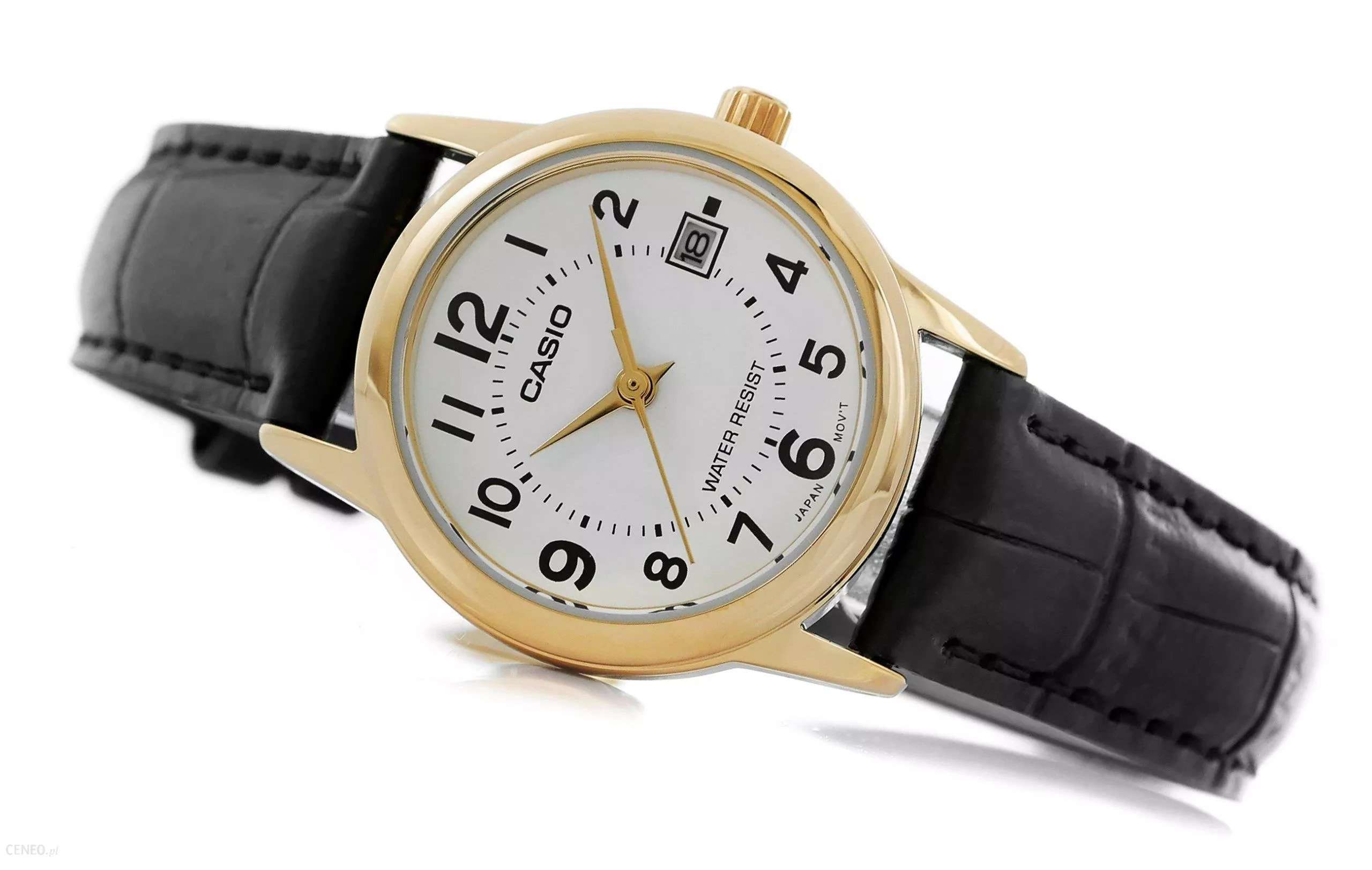 Casio LTP-V002GL-7B Black Leather Strap Watch for Women-Watch Portal Philippines