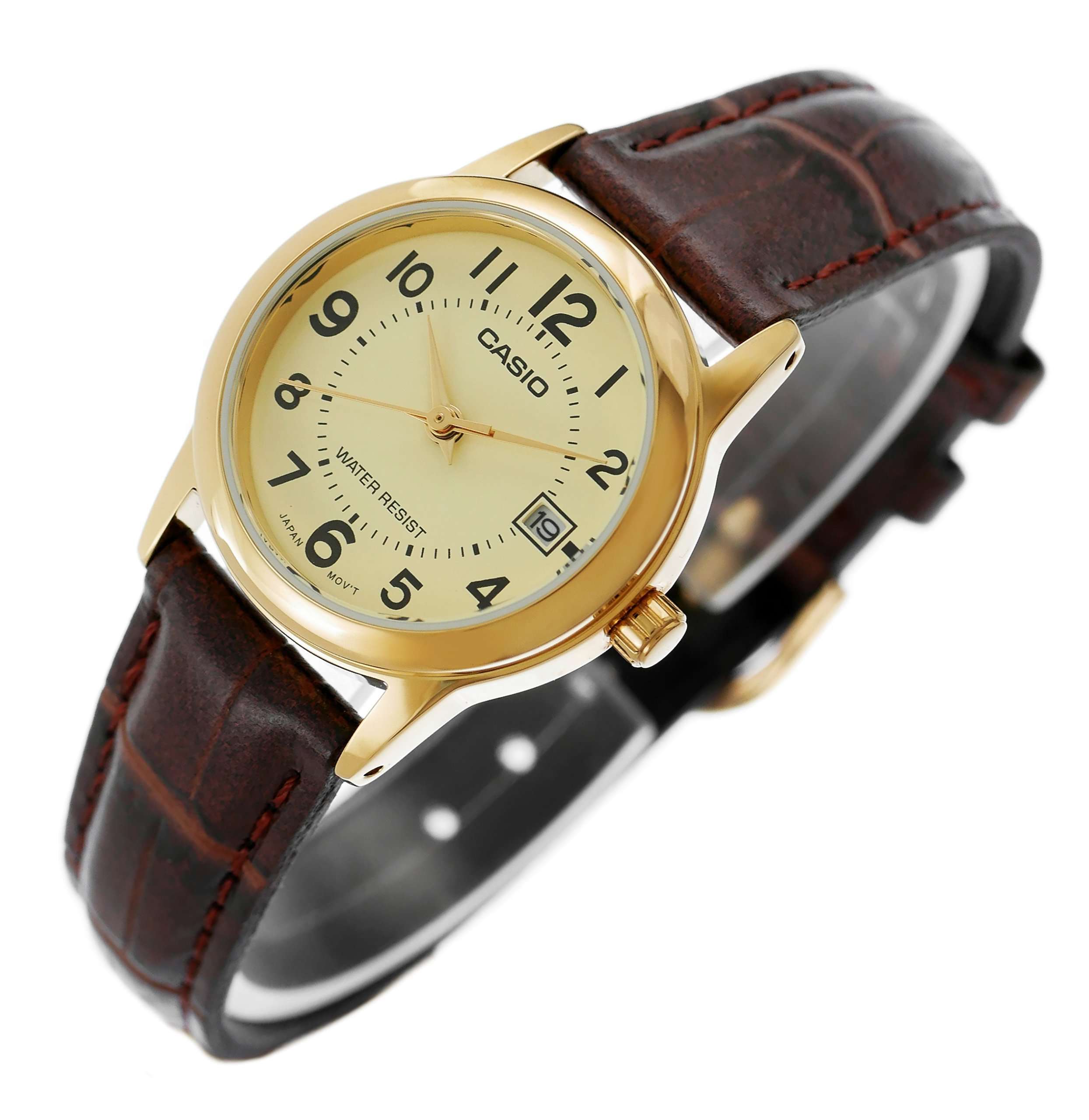 Casio LTP-V002GL-9B Brown Leather Strap Watch for Women-Watch Portal Philippines