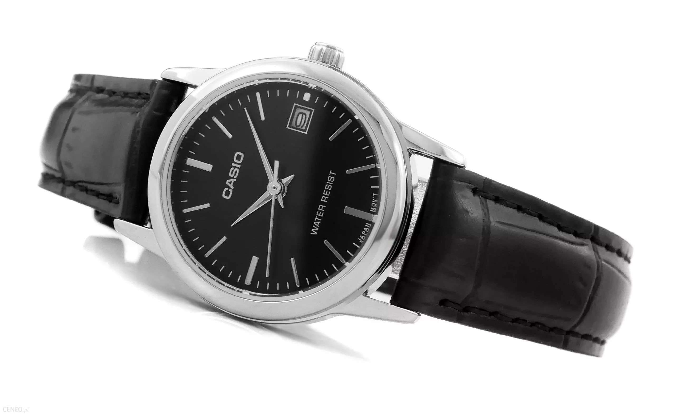 Casio LTP-V002L-1A Black Leather Strap Watch for Women-Watch Portal Philippines