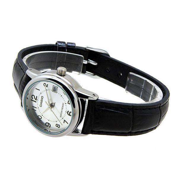 Casio LTP-V002L-7B Black Leather Strap Watch for Women-Watch Portal Philippines