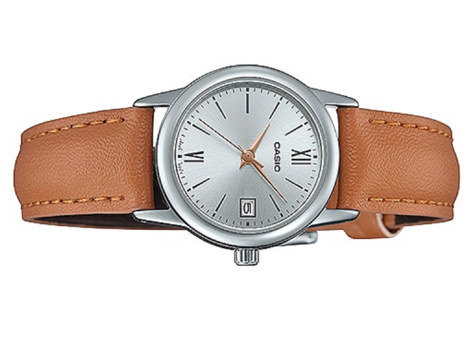 Casio LTP-V002L-7B3 Brown leather strap watch for Women-Watch Portal Philippines