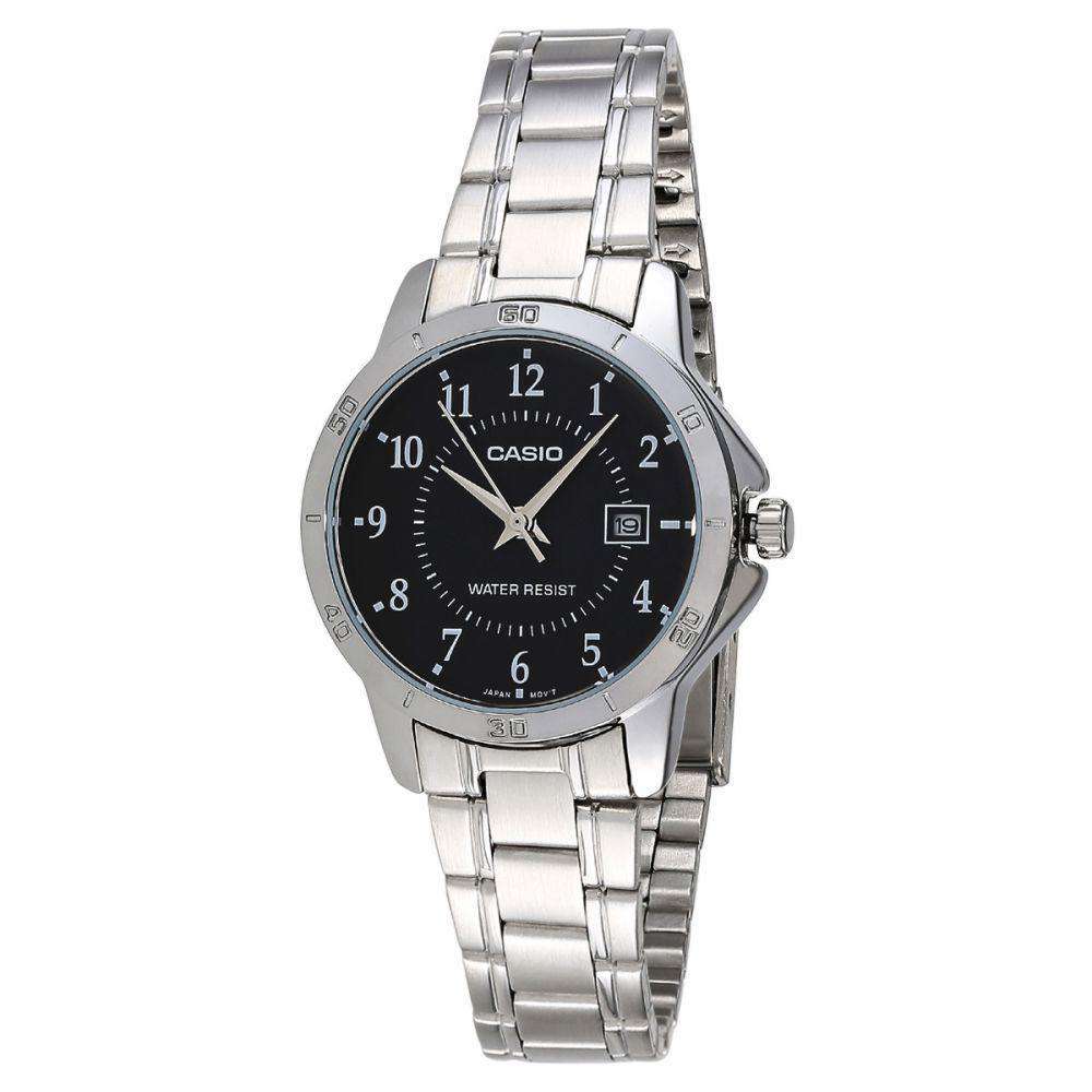Casio LTP-V004D-1B Silver Stainless Steel Strap Watch for Women-Watch Portal Philippines