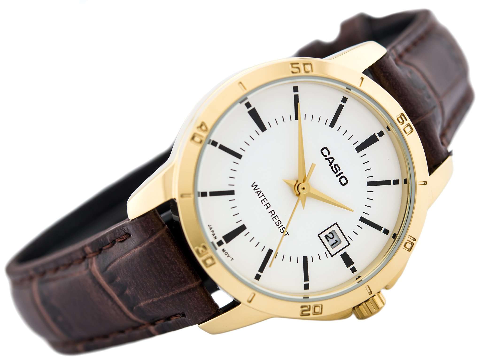 Casio LTP-V004GL-7A Brown Leather Strap Watch for Women-Watch Portal Philippines