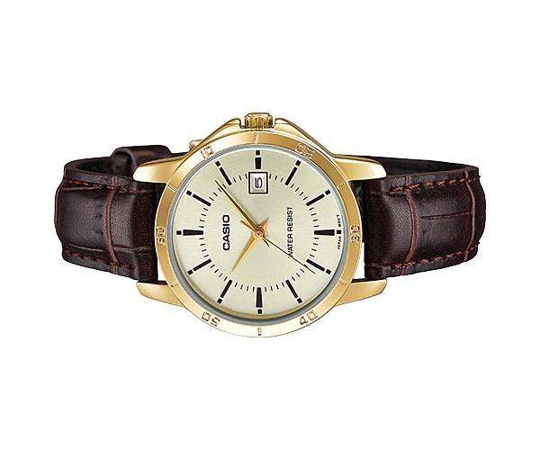 Casio LTP-V004GL-9A Brown Leather Strap Watch for Women-Watch Portal Philippines
