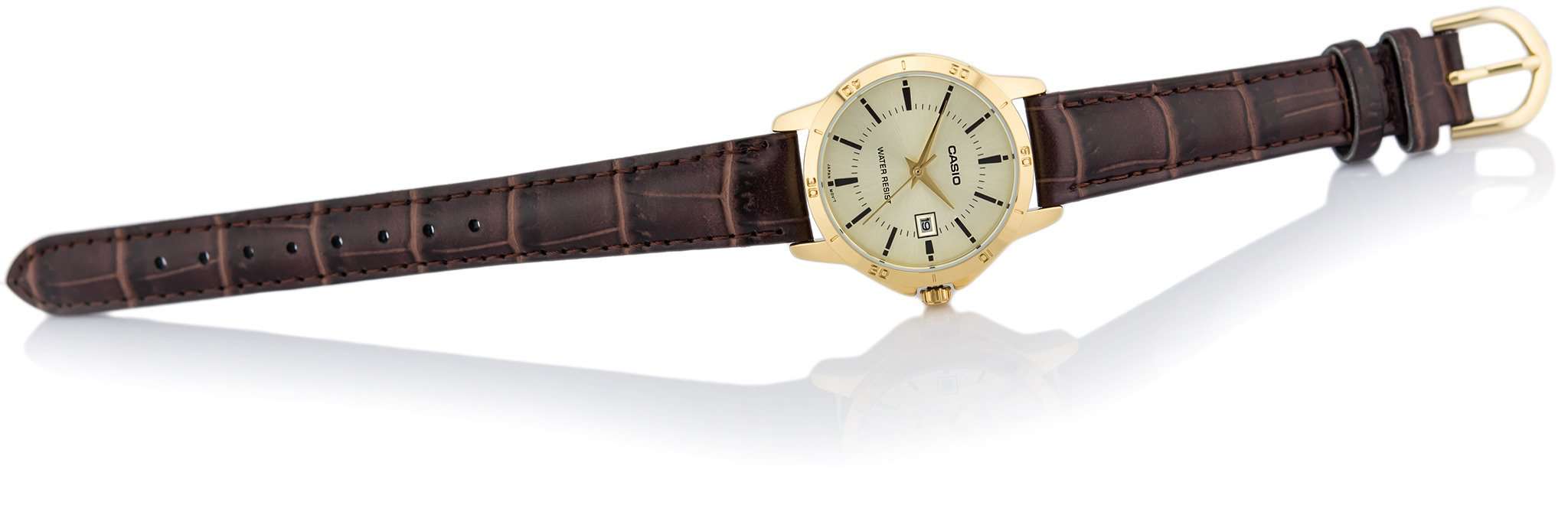 Casio LTP-V004GL-9A Brown Leather Strap Watch for Women-Watch Portal Philippines