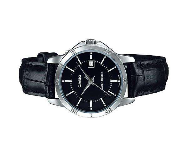 Casio LTP-V004L-1A Black Leather Strap Watch for Women-Watch Portal Philippines