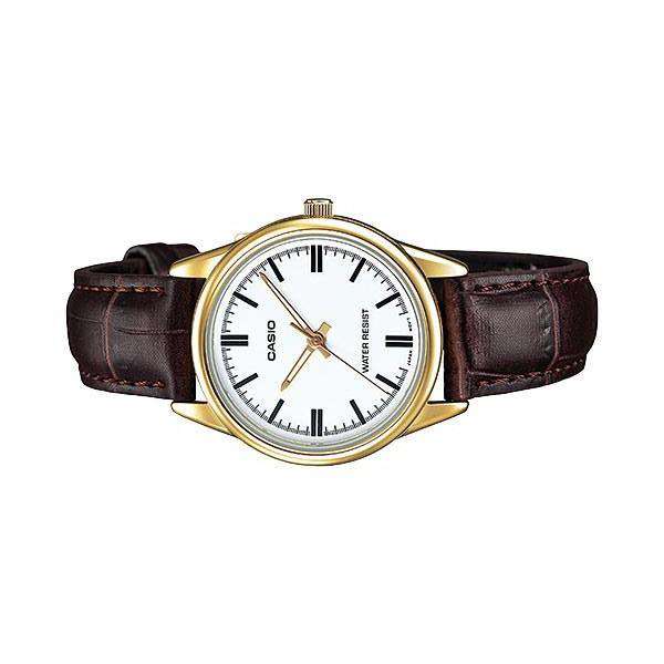 Casio LTP-V005GL-7A Brown Leather Strap Watch for Women-Watch Portal Philippines