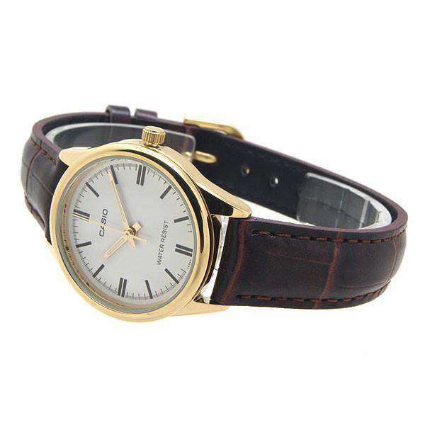 Casio LTP-V005GL-7A Brown Leather Strap Watch for Women-Watch Portal Philippines