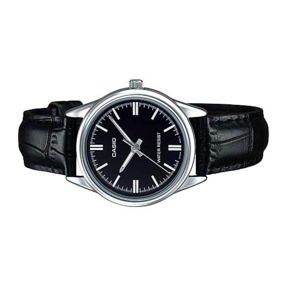 Casio LTP-V005L-1A Black Leather Strap Watch for Women-Watch Portal Philippines