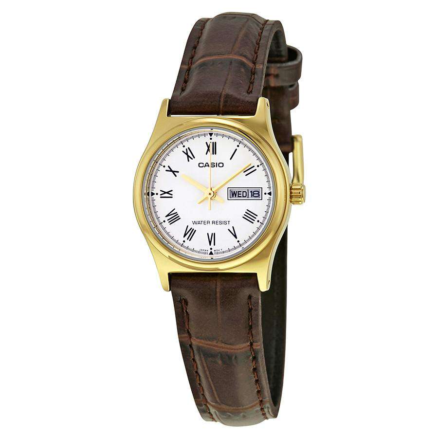 Casio LTP-V006GL-7B Brown Leather Strap Watch for Women-Watch Portal Philippines