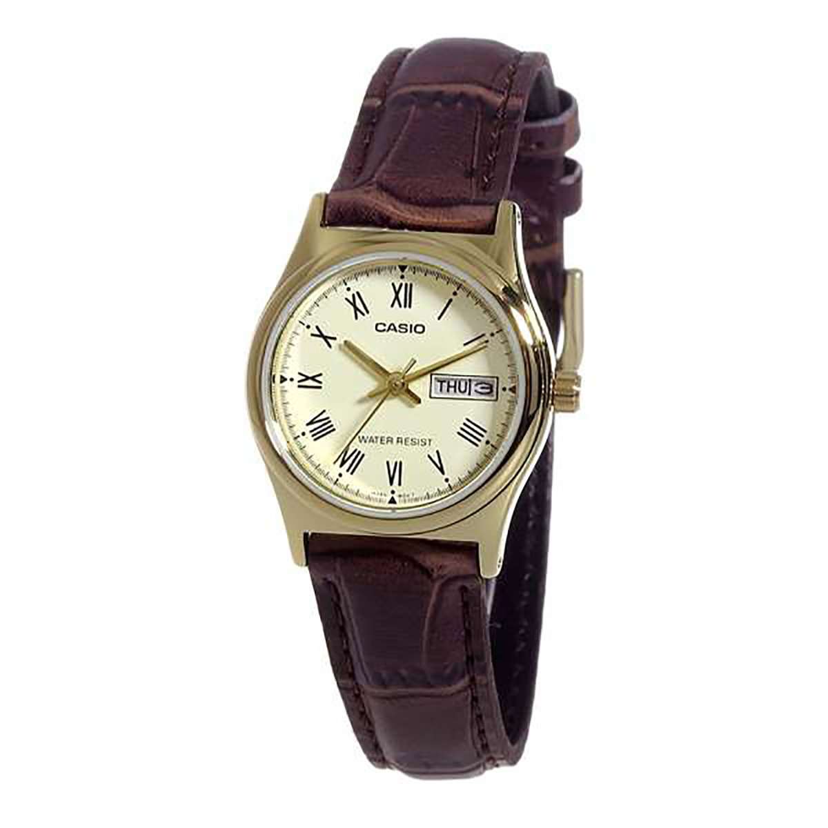 Casio LTP-V006GL-9B Brown Leather Strap Watch for Women-Watch Portal Philippines