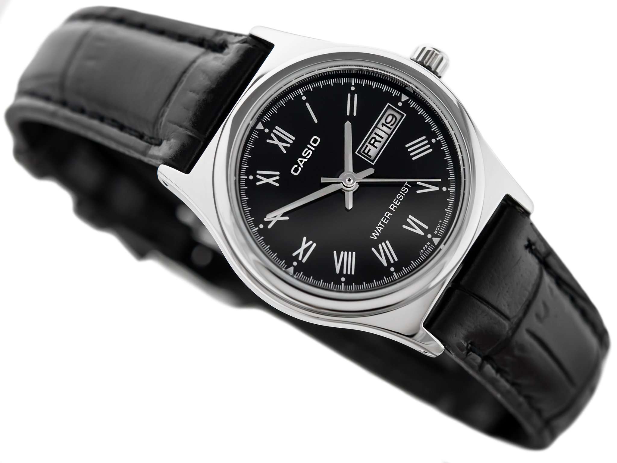 Casio LTP-V006L-1B Black Leather Strap Watch for Women-Watch Portal Philippines