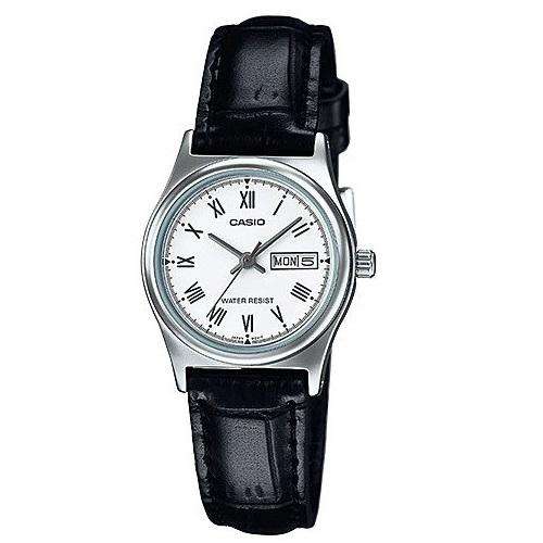 Casio LTP-V006L-7B Black Leather Strap Watch for Women-Watch Portal Philippines