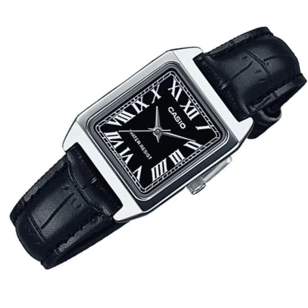 Casio LTP-V007L-1B Black Leather Watch for Women-Watch Portal Philippines
