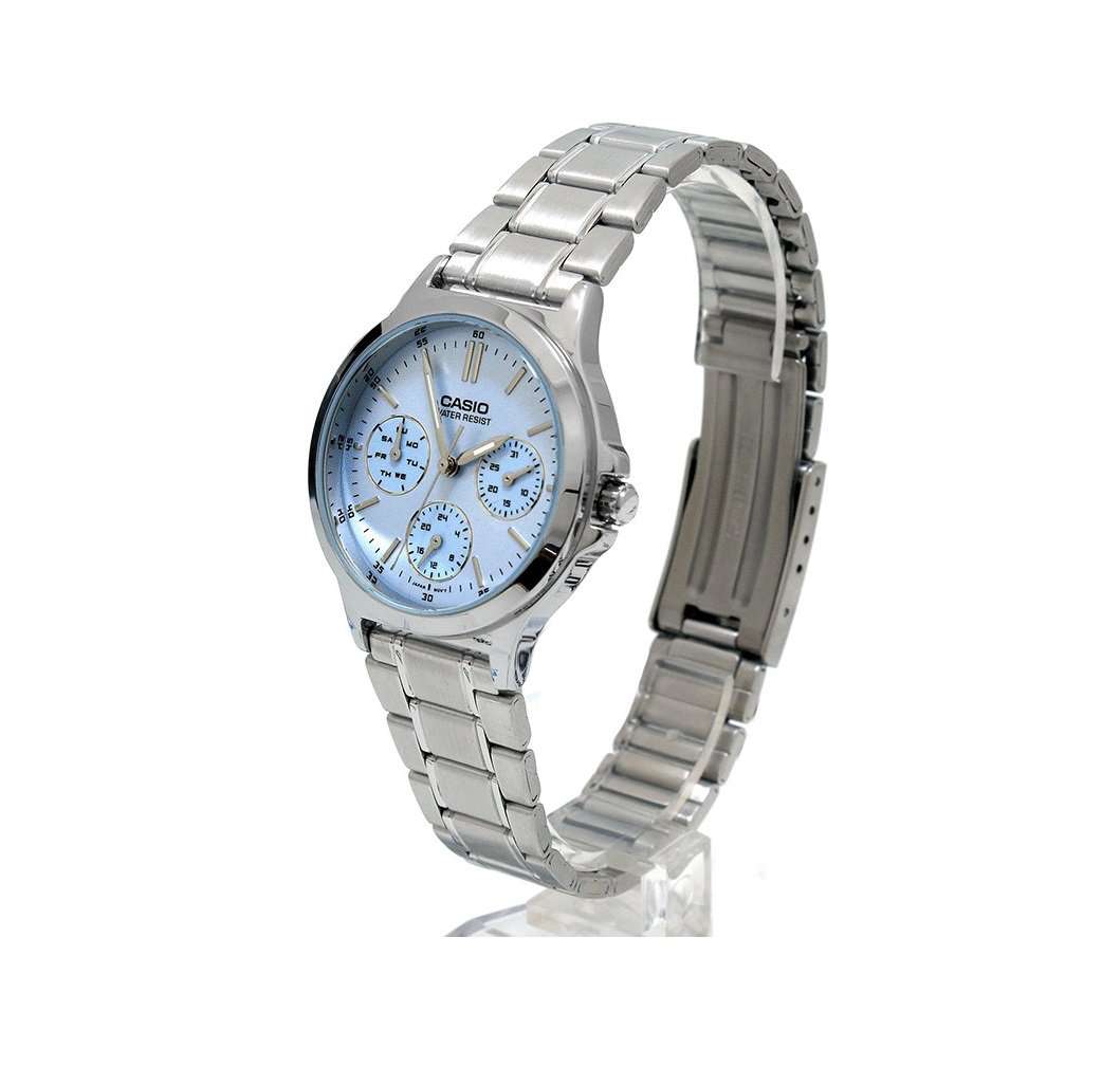 Casio LTP-V300D-2A Silver Stainless Steel Strap Analog Watch for Men and Women-Watch Portal Philippines