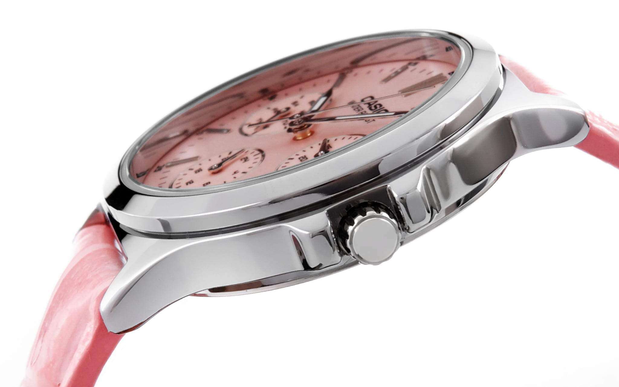 Casio LTP-V300L-4A Pink Leather Strap Watch for and Women-Watch Portal Philippines