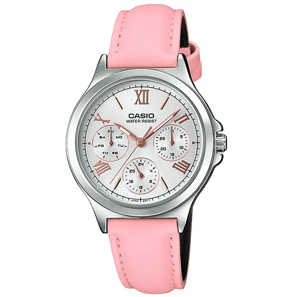 Casio LTP-V300L-4A2 Pink Leather Watch for Women-Watch Portal Philippines