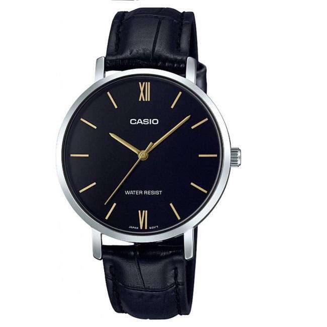 Casio LTP-VT01L-1BUDF Black Leather Watch for Women-Watch Portal Philippines